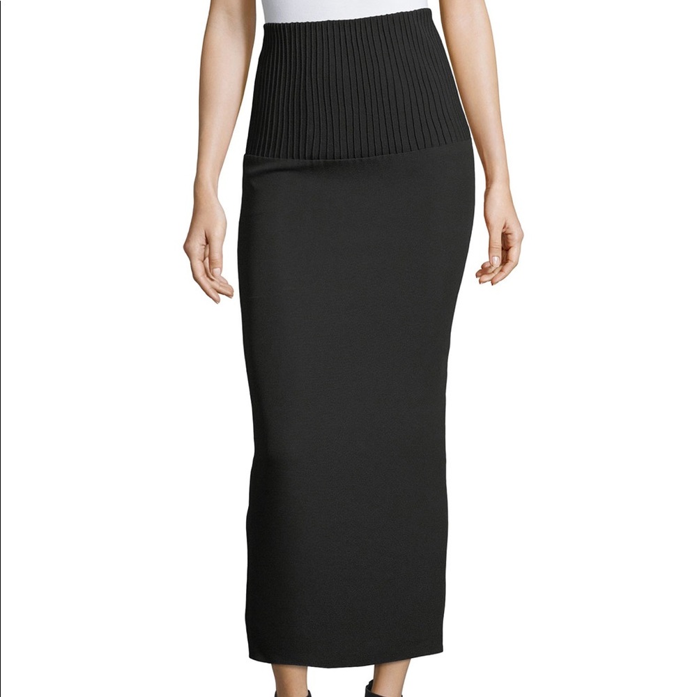 Brandon Maxwell ribbed waist pencil skirt